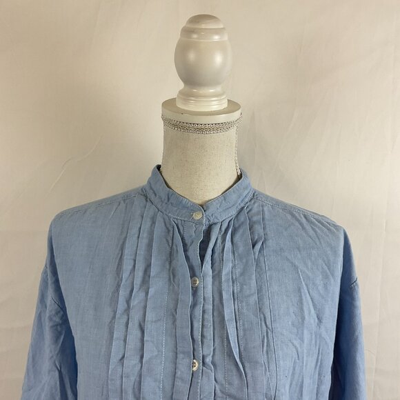 Victoria's Secret Vintage Night Shirt S Blue Chambray Boyfriend Shirt - Picture 2 of 12